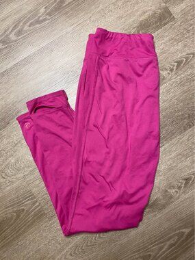 Cuddl Duds Flexwear Fuchsia Stirrup Leggings Size Large Stretch Waist Activewear